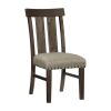 Classic Brown Finish Dining Chairs Set of 2, Upholstered Seat Nailhead Trim Wooden Dining Kitchen Furniture