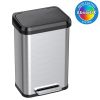 iTouchless SoftStep EXP 13.2 Gallon Step Pedal Trash Can with AbsorbX Odor Filter, Stainless Steel with Durable Plastic Lid