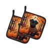 Affenpinscher Fall Pair of Pot Holders Kitchen Heat Resistant Pot Holders Sets Oven Hot Pads for Cooking Baking BBQ, 7 1/2 x 7 1/2