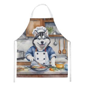 Siberian Husky The Chef Apron Cooking Kitchen Server Baking Crafts Gardening for Adult Women Men, Unisex, Large, Multicolor