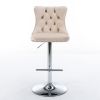 Swivel Velvet Barstools Adjusatble Seat Height from 25-33 Inch