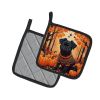 Affenpinscher Fall Pair of Pot Holders Kitchen Heat Resistant Pot Holders Sets Oven Hot Pads for Cooking Baking BBQ, 7 1/2 x 7 1/2