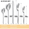 Bestdin Silverware Set, 40 Pieces Stainless Steel Flatware Set for 8, Include Fork Knife Spoon Set, Mirror Polished, Dishwasher Safe