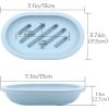 2 Pack Soap Dish with Drain, Plastic Soap Dish Container, Soap Tray for Bathroom Shower Kitchen, Keep Soap Dry & Easy to Clean (Blue)