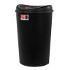 Hefty 12.8 Gallon Trash Can, Plastic Semi Round Touch Top Kitchen Trash Can, Black