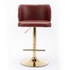 A&A Furniture,Swivel Barstools Adjusatble Seat Height, Modern PU Upholstered Bar Stools with the whole Back Tufted