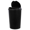 Hefty 12.8 Gallon Trash Can, Plastic Semi Round Touch Top Kitchen Trash Can, Black