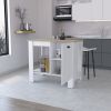 Lander Kitchen Island with Single Door and Lower Open Shelf