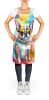 Boston Terrier Hippie Dawg Apron Cooking Kitchen Server Baking Crafts Gardening for Adult Women Men, Unisex, Large, Multicolor