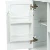 Kitchen Cart with Rubber wood Drop-Leaf Countertop ,Cabinet door internal storage racks