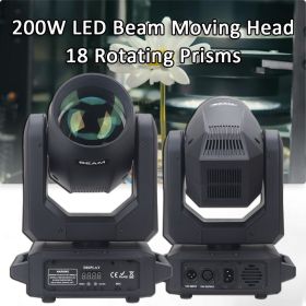 200W LED Moving Head Light Professional Stage Lighting Effect DMX Beam Light DJ Disco KTV Party Wedding Bar Club Show Lights (Plug Type: US PLUG)