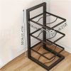 1PC Pot Rack Pot Storage Kitchen Stainless Steel Rack Layered Shelves Under Sink Multi-Layer Household Cabinet