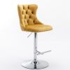 A&A Furniture,Swivel Velvet Barstools Adjusatble Seat Height from 25-33 Inch