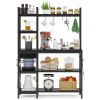 Kitchen Baker's Rack, 5-Tier Utility Storage Shelf with Hutch